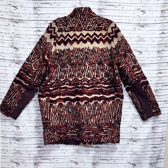 Free People Tribal Patterned Faux Fur Coat - Picture 6 of 13
